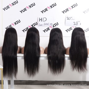 Ready to Ship Cuticle Aligned Transparent Frontal Closure 13x4 5x5 Swiss Scalp HD Brazilian Full Lace Frontal Human Hair Wigs